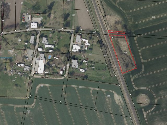 Lageskizze - Vertragsfreie mit Wildwuchs und Gehölzen bewachsene Fläche an der Bahntrasse im Landkreis Mecklenburgische Seenplatte