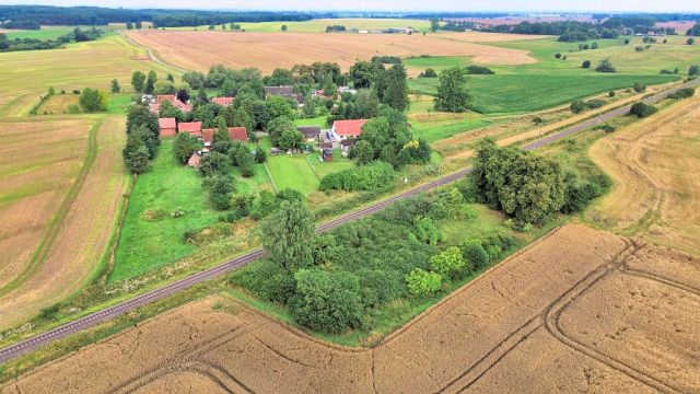 Blick auf Verkaufsfläche und Umgebung - Vertragsfreie mit Wildwuchs und Gehölzen bewachsene Fläche an der Bahntrasse im Landkreis Mecklenburgische Seenplatte