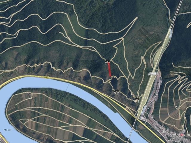 Umgebungsskizze - Waldfläche oberhalb der Mosel am Aussichtspunkt Ediger Eller