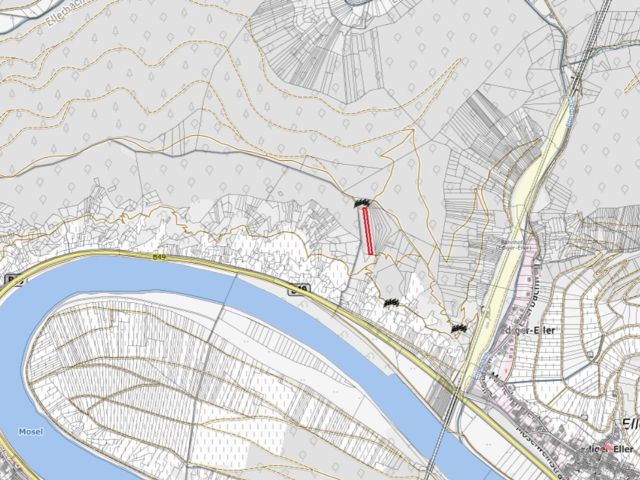 Umgebungsskizze - Waldfläche oberhalb der Mosel am Aussichtspunkt Ediger Eller