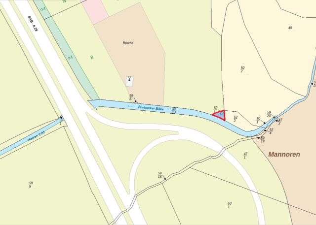 Lageskizze - Vertragsfreie kleine Grünfläche nahe der A 28 und etwa 11 km von der Oldenburger Innenstadt entfernt