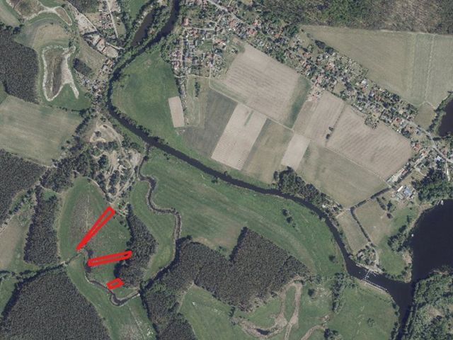 Lageskizze mit Umgebung und Luftbildunterlegung - Vertragslos genutzte Landwirtschaftsflächen im Landkreis Oder-Spree