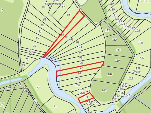 Lageskizze - Vertragslos genutzte Landwirtschaftsflächen im Landkreis Oder-Spree