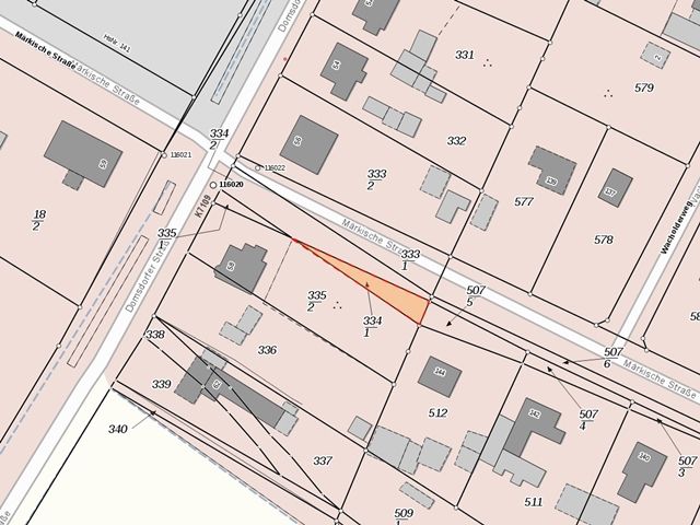 Lageskizze - Vertragslos genutztes Grundstück an der Märkische Straße