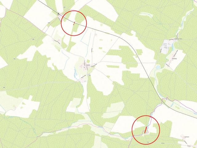 Lage der Flurstücke - Vertragsfreie Splitterflächen bei Langnow