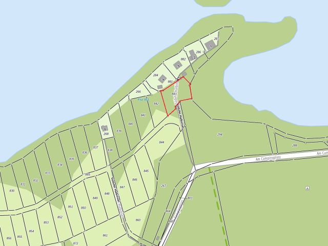 Lageskizze - Unbebautes Grundstück im Grünen am Pinnower See bei Schenkendöbern neben einem Wochenendhausgebiet