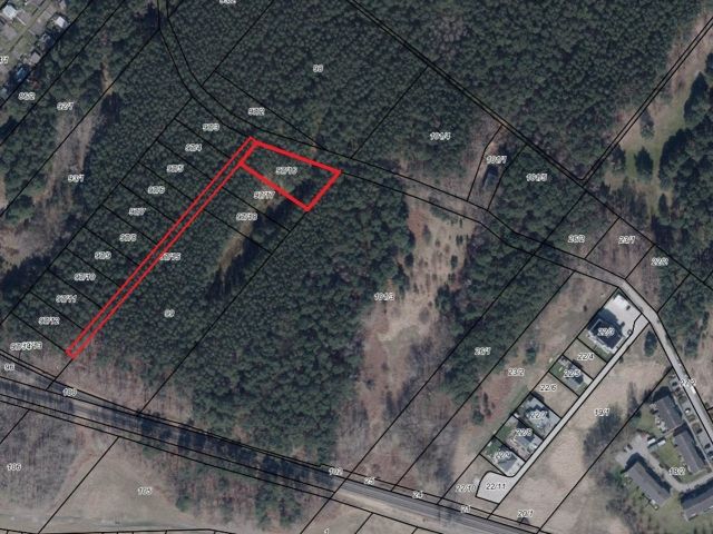 Lageskizze mit Luftbildunterlegung - Flurstück 97/16 und Wegeflurstück - Waldfläche auf der Insel Usedom **nahe Ostseestrand von Zinnowitz**