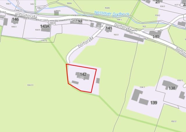 Lageskizze - Großes Grundstück mit baufälligem Wohnhaus in idyllischer, ruhiger Lage im Erzgebirge