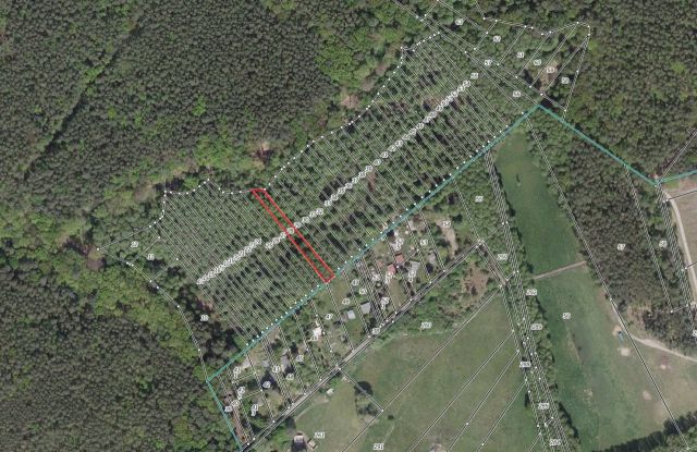 Lageskizze mit Luftbildunterlegung - Mischwald in direkter Nachbarschaft von Wochenendhäusern am Potsdamer Stadtrand