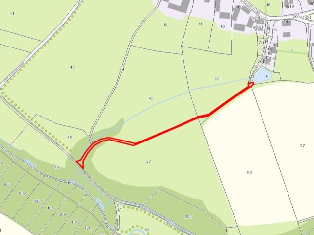 Lageskizze Pürsten Flurstück 45 - 6 getrennt liegende Flurstücke in Streulage bei Erlau und Seelitz