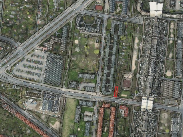 Lageskizze mit Umgebung und Luftbildunterlegung - Baugrundstück mit Baugenehmigung zur Errichtung eines Wohnhauses im Rheingauviertel in Berlin-Wilmersdorf