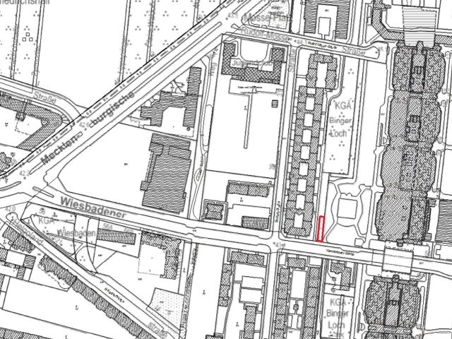 Lageskizze mit Umgebung - Baugrundstück mit Baugenehmigung zur Errichtung eines Wohnhauses im Rheingauviertel in Berlin-Wilmersdorf