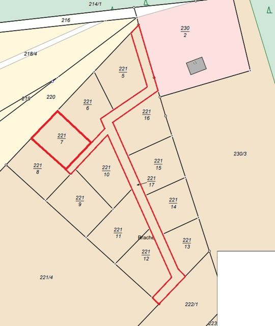 Lageskizze Flurstück 221/7 und Wegeflurstück - Vertragsfreies Grundstück unweit vom Peenestrom **etwa 25 km von der Ostsee entfernt**