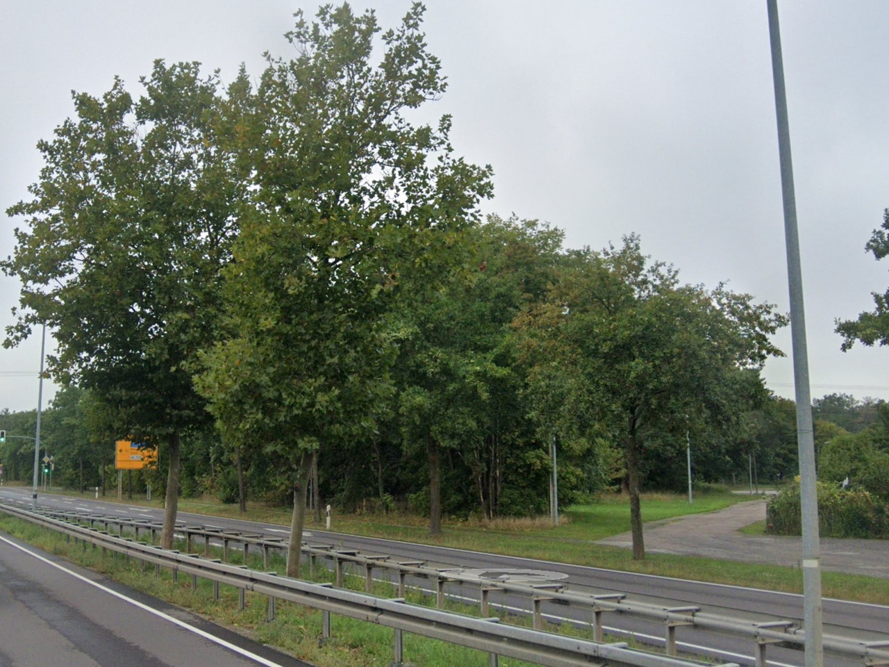 Straßenbegleitender Grünstreifen an der B1 in südlicher Stadtrandlage