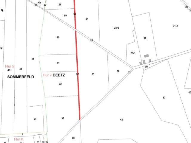 Lageskizze Flurstück 92 - Zwei Holzungsstreifen im nördlichen Berliner Speckgürtel