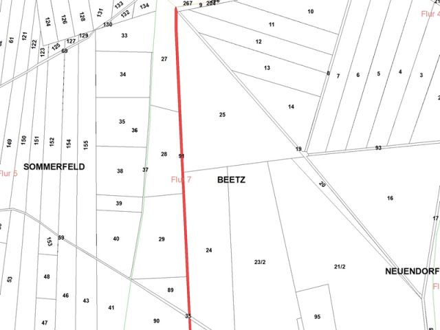 Lageskizze Flurstück 91 - Zwei Holzungsstreifen im nördlichen Berliner Speckgürtel