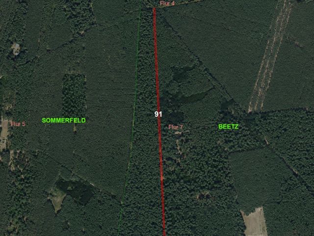 Lageskizze Flurstück 91 - Zwei Holzungsstreifen im nördlichen Berliner Speckgürtel