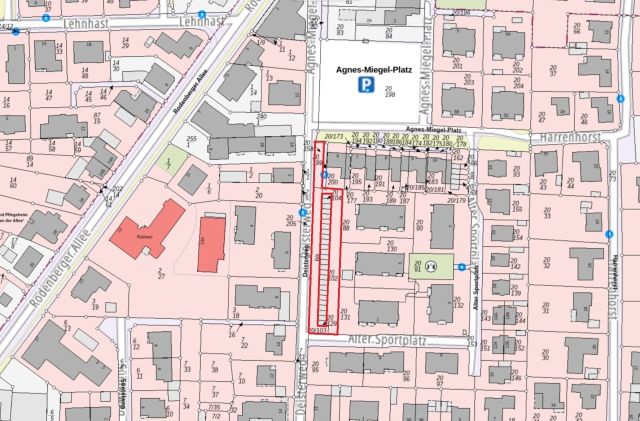 Lageskizze - Vertragsfreies Grundstück um einen Garagenkomplex **innerhalb einer Wohnsiedlung in Bad Nenndorf und unweit von Hannover**