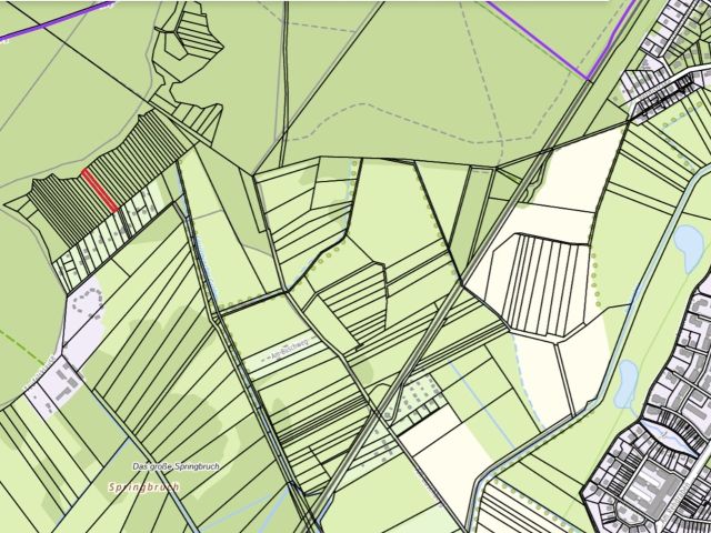 Lageskizze mit Umgebung - Mischwald in direkter Nachbarschaft von Wochenendhäusern am Potsdamer Stadtrand