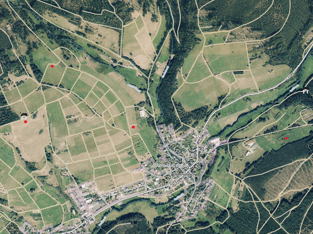 4 Landwirtschafts-/ Grünlandflächen in Streulage um Oberroßbach