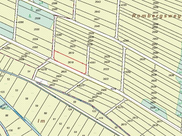 Lageskizze Flurstück 2618 - 5 Grünlandflächen teilweise mit Gehölzbewuchs und 1 Gehölzfläche in Streulage um Oberroßbach