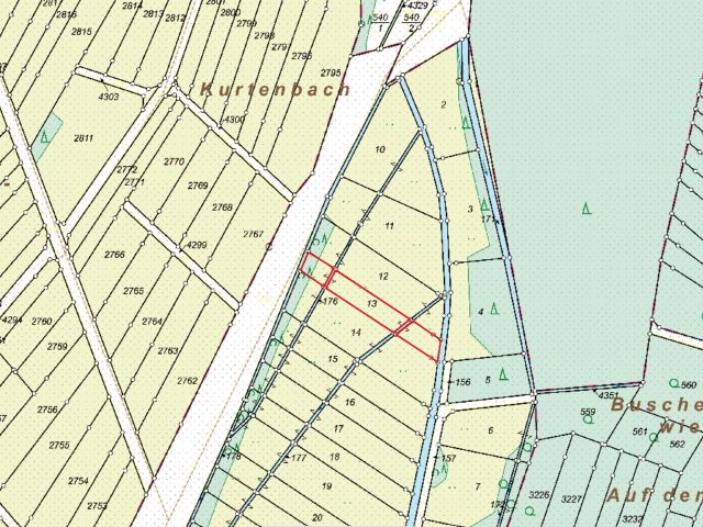 Lageskizze Flurstück 13 - 5 Grünlandflächen teilweise mit Gehölzbewuchs und 1 Gehölzfläche in Streulage um Oberroßbach