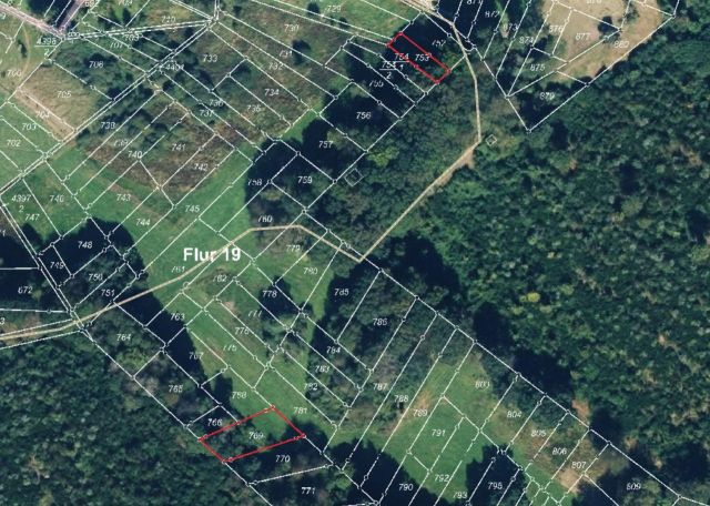 Lageskizze Flurstücke 753 und 769 - 5 Grünlandflächen teilweise mit Gehölzbewuchs und 1 Gehölzfläche in Streulage um Oberroßbach