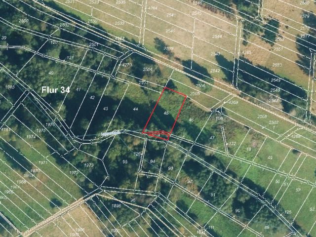 Lageskizze Flurstück 45 - 5 Grünlandflächen teilweise mit Gehölzbewuchs und 1 Gehölzfläche in Streulage um Oberroßbach