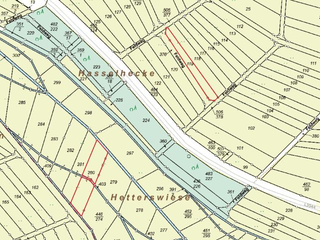 Lageskizze Flurstücke 119 und 280 - 10 Flächen in Streulage um Weidelbach * Landwirtschafts-/Grünlandflächen, teilweise mit Gehölzen/Sträuchern und Gehölzflächen