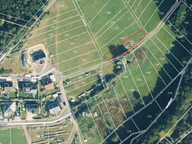 Lageskizze Flurstück 139 - 10 Flächen in Streulage um Weidelbach * Landwirtschafts-/Grünlandflächen, teilweise mit Gehölzen/Sträuchern und Gehölzflächen