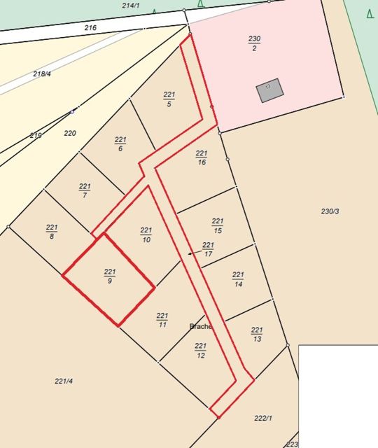 Lageskizze Flurstück 221/9 und Wegeflurstück - Vertragsfreies Grundstück unweit vom Peenestrom **etwa 25 km von der Ostsee entfernt**