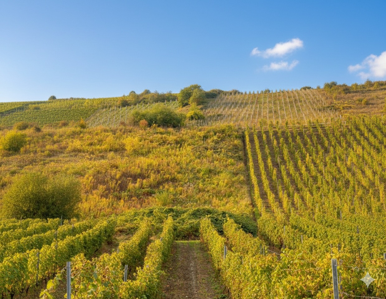 Brachliegende Weinanbaufläche in der Weinlage ´Trittenheimer Altärchen´ oberhalb der Mosel