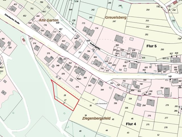 Lageskizze mit Umgebung - Vertragsfreie Landwirtschaftsfläche hinter Wohnbebauung in Freudenberg