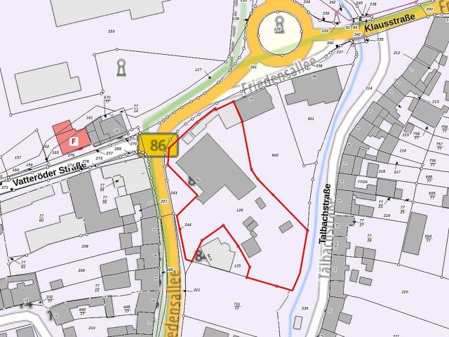 Lageskizze - Teilweise vermietetes Mehrfamilienhaus mit Anbauten und Nebengelass in Mansfeld ** Jahresnettomiete ca. € 10.366 **