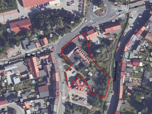 Lageskizze - Teilweise vermietetes Mehrfamilienhaus mit Anbauten und Nebengelass in Mansfeld ** Jahresnettomiete ca. € 10.366 **