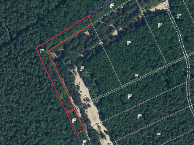 Lageskizze mit Luftbildunterlegung - Vertragsfreie Waldflächen mit über 8.600 m² im Waldgebiet Bieselheide **direkt an der Berliner Stadtgrenze**