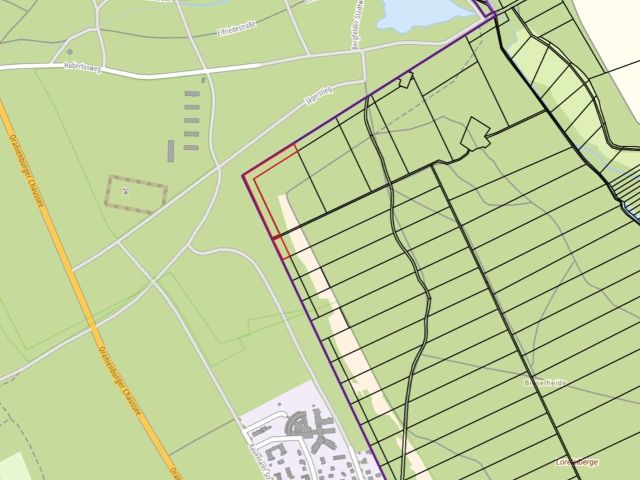 Lageskizze mit Umgebung - Vertragsfreie Waldflächen mit über 8.600 m² im Waldgebiet Bieselheide **direkt an der Berliner Stadtgrenze**