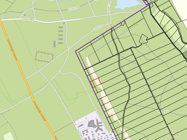 Lageskizze mit Umgebung - Vertragsfreie Waldfläche im Waldgebiet Bieselheide **direkt an der Berliner Stadtgrenze**