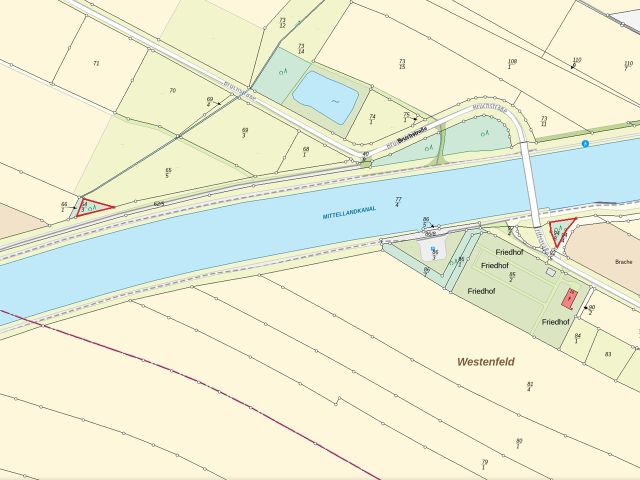 Lageskizze Pollhagen - Drei vertragsfreie Gehölzflächen am Mittellandkanal 