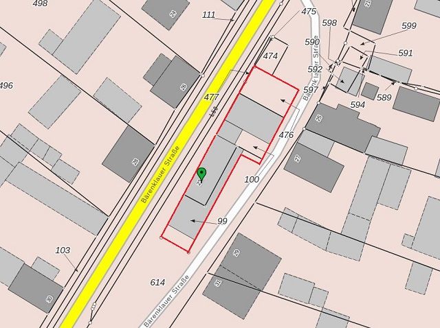 Lageskizze - Leerstehendes ehemaliges Gasthaus mit Saal, integrierter Wohnung und separatem Wohnhaus
