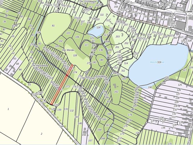 Lageskizze mit Umgebung - Wald- und Wiesenflächen - teilweise vertragslos genutzt **nahe dem Waschbanksee, etwa 27 km vom Berliner Ring entfernt**