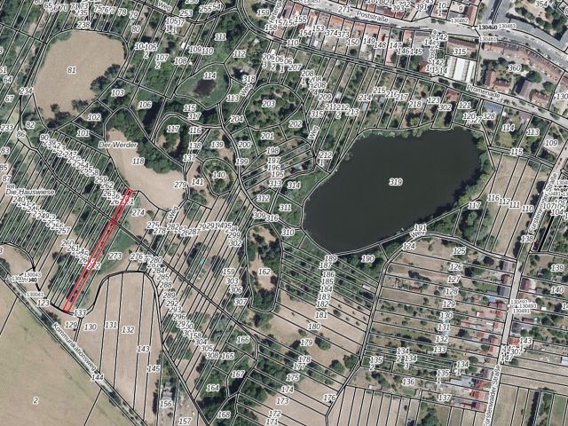Lageskizze mit Umgebung und Luftbildunterlegung - Wald- und Wiesenflächen - teilweise vertragslos genutzt **nahe dem Waschbanksee, etwa 27 km vom Berliner Ring entfernt**