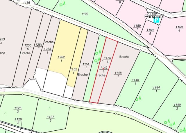 Lageskizze - Naturbelassene Fläche in Hanglage unterhalb von Wohnbebauungen
