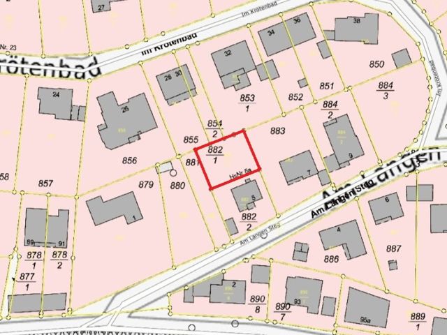 Lageskizze mit Umgebung - Vertragslos genutzter Garten hinter einem Wohnhaus in der Barbarossastadt Gelnhausen *nahe Frankfurt/Main*