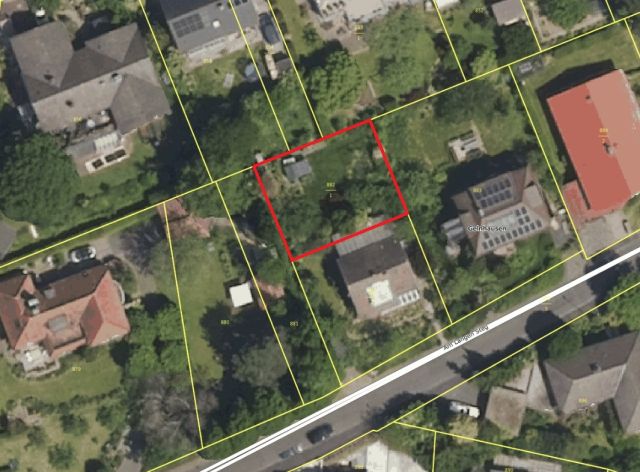 Lageskizze mit Luftbildunterlegung - Vertragslos genutzter Garten hinter einem Wohnhaus in der Barbarossastadt Gelnhausen *nahe Frankfurt/Main*