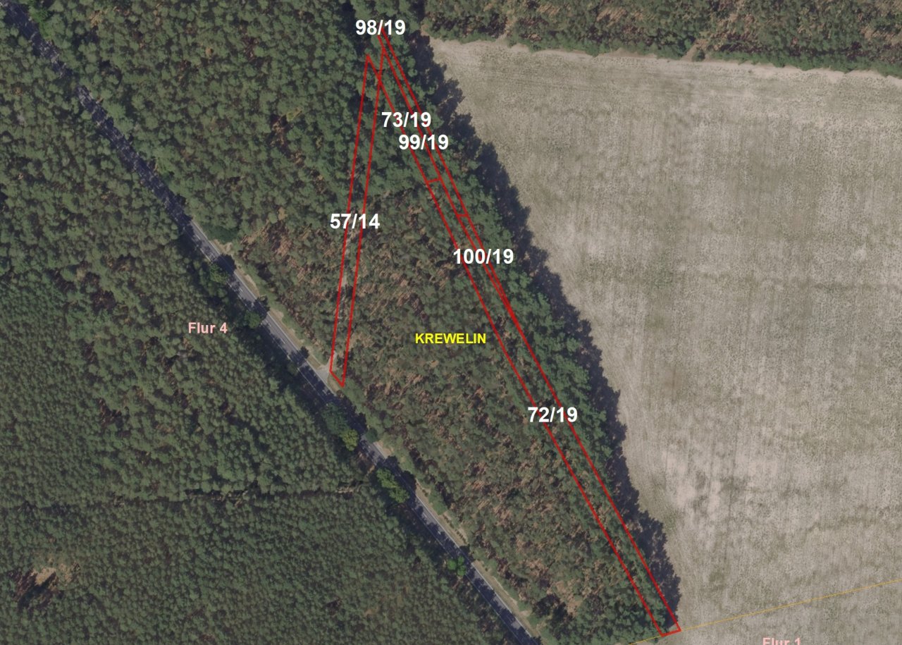 Teilweise zusammenhängende Splitterflächen bei Krewelin **vertragsfrei**