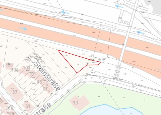Lageskizze Flurstücke 75/6, 75/7 und 60/3 - Vertragsfreie Grünfläche neben einem Wohngebiet und nahe der Serways Raststätte Lehrter See Süd sowie kleine Restfläche