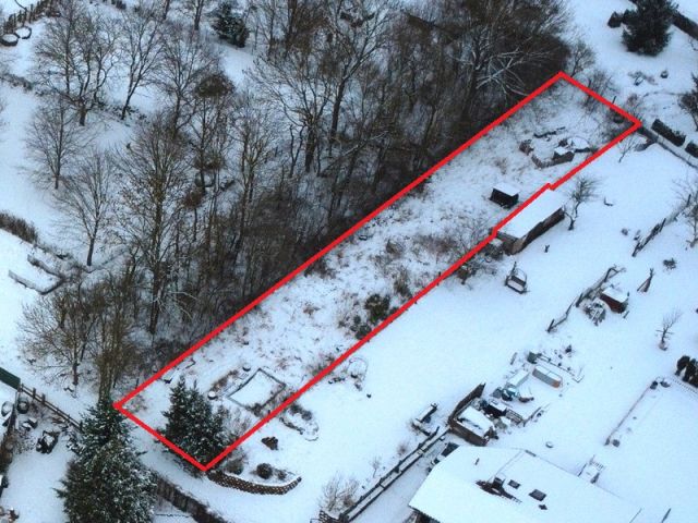 Blick auf ungefähre Grundstücksgrenzen und auf die Umgebung - Vertragsfreies Gartengrundstück nahe der Grenze zu Niedersachsen