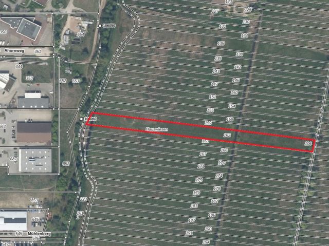 Lageskizze - Bis 31.12.2027 verpachtete Landwirtschaftsfläche hinter dem Einkaufszentrum ´Müggelpark Gosen´ an der Berliner Stadtgrenze