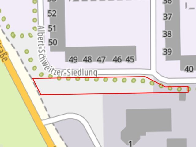 Lageskizze - Vertragsfreie mit Gehölzen und Sträuchern bewachsene Grünfläche zwischen einem Wohn- und Gewerbegebiet in der Oberlausitz